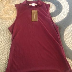 Super soft sleeveless mock neck top